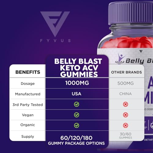 (3 Pack) Belly Blast Keto ACV Gummies, Belly Blast Keto + ACV Gummies Advanced Weight