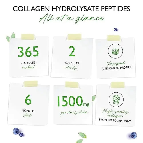 Collagen - 365 Capsules - 1500 mg per Daily Serving - Premium: 100% Bovine Collagen - AB Mystery