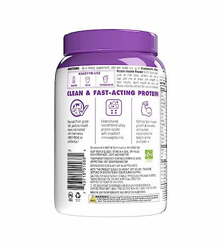 Bluebonnet Nutrition Whey Protein Isolate Powder, 14 Serving, Vanilla, 1 lb - AB Mystery