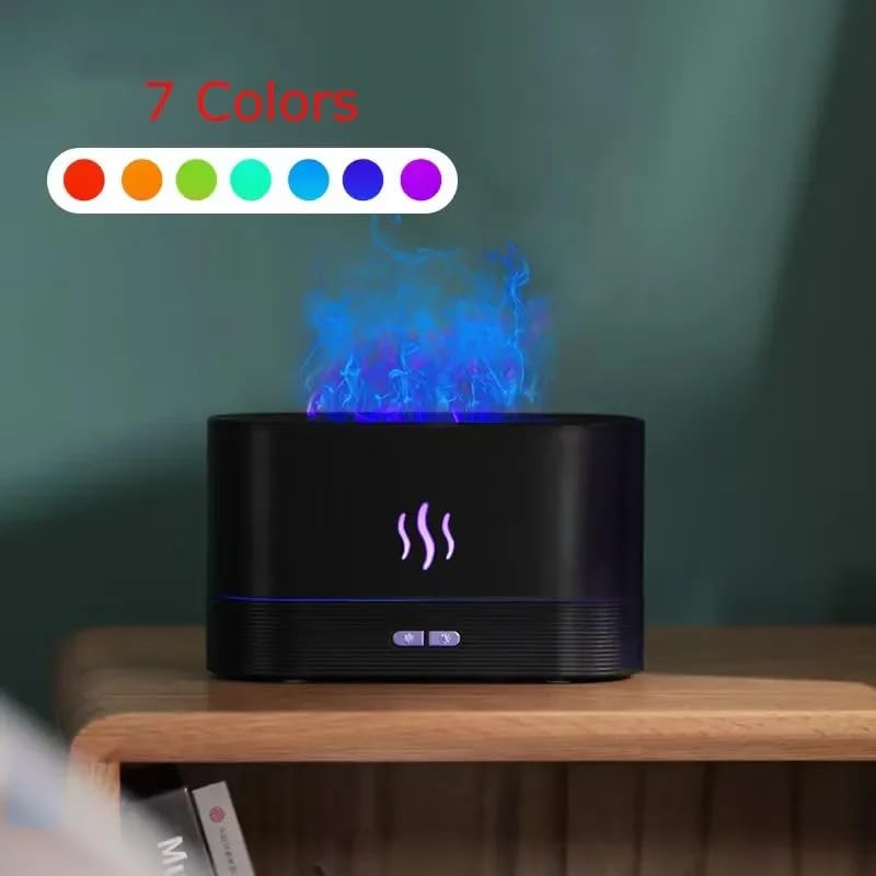 Flame Aroma Diffuser Humidifier 180ml, Oil Essential 2 Modes Brightness Aroma Humidifier - AB Mystery