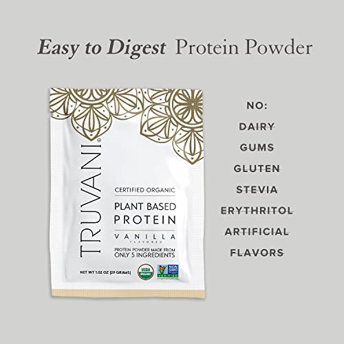 Truvani Organic Vegan Protein Powder Sample Pack - 20g of Plant Based Protein, Organic - AB Mystery