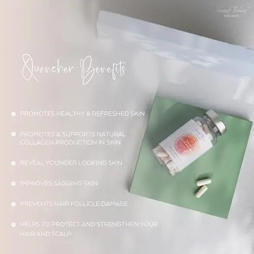 Simone Thomas Wellness, SkinQuencher Marine Collagen with Vitamin C, Food Supplement 60 Capsules - AB Mystery