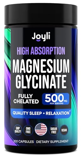 Magnesium Glycinate 500MG - Magnesium for Sleep - High Absorption Chelated Magnesiu