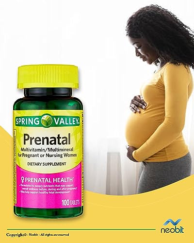 Spring Valley Prenatal Multivitamin/Multimineral, 100 Tablets, Nutritional Support Neobit