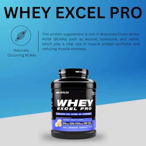 Out Angled Whey Excel Pro Whey Protein Powder Vanilla Flavour, 2kg, 66 Servings, High Protein Powder OUT ANGLED