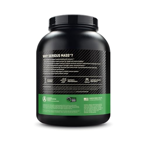 Optimum Nutrition Serious Mass, Weight Gainer Protein Powder, with Added Immune Supp - AB Mystery