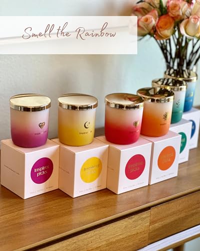 Inspired Picks Refreshing Green Candle – Wood Sage & Sea Salt w/Gold Stemmed Leaves Symbol - AB Mystery