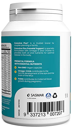 CONCEIVE PLUS Prenatal Vitamins for Women - DHA, Choline + Folate, Healthy Pregnancy CONCEIVE PLUS