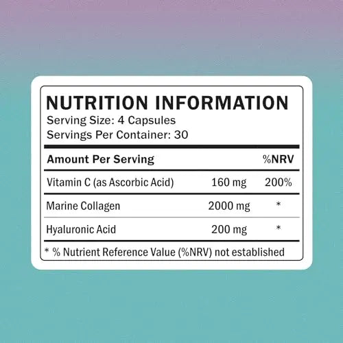 Humanz Collagen Capsules - Marine Collagen with Vitamin C - Collagen Supplements for Women & Men - AB Mystery