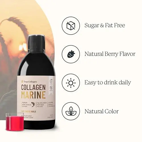 True Collagen - Premium 11000mg Collagen Marine I Pure Hydrolyzed Collagen (Type I & III) True Collagen