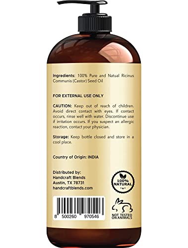 Handcraft Blends Jamaican Black Castor Oil for Hair Growth, Eyelashes and Eyebrows - AB Mystery