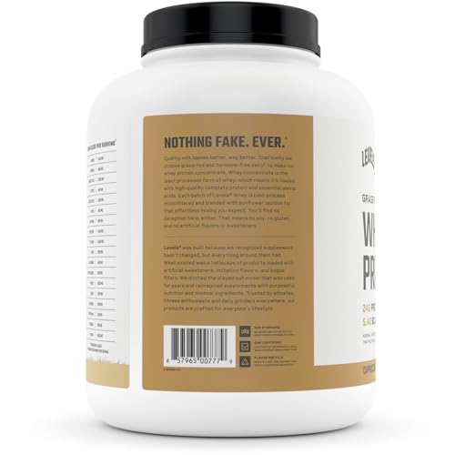 Levels Grass Fed 100% Whey Protein, No Hormones, Cappuccino, 5LB - AB Mystery