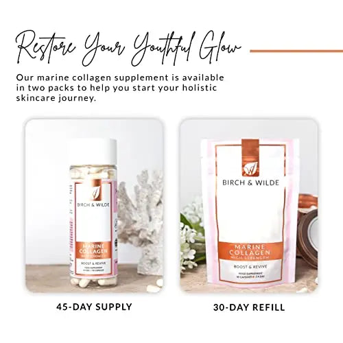 Birch & Wilde Marine Collagen Peptides for Beautiful Skin & Hair and Stronger Bones & Joints - AB Mystery