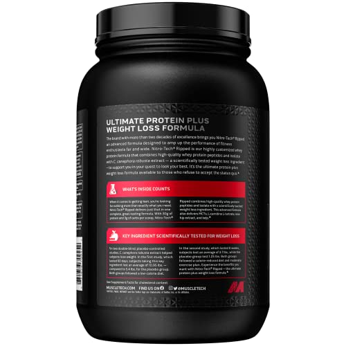 Protein Powder for Weight Loss - MuscleTech Nitro-Tech Ripped - Whey Protein Powder - AB Mystery