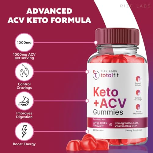 (2 Pack) Total Fit Keto ACV Gummies Advanced Weight Loss, Total Fit Keto ACV + BCB Gummies