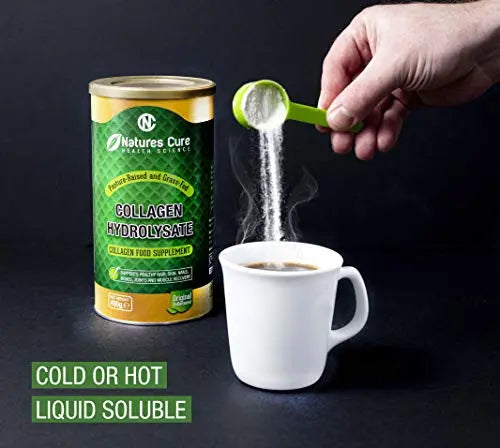 Premium Hydrolyzed Collagen Powder - Unflavored Kosher and Halal Certified Supplement for Joint Health - 450g Natures cure