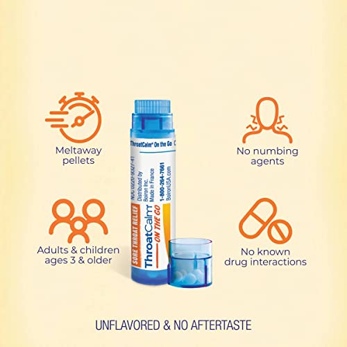 Boiron ThroatCalm On The Go for Pain Relief from Red, Dry, Scratchy, Sore Throats and Hoarseness - AB Mystery