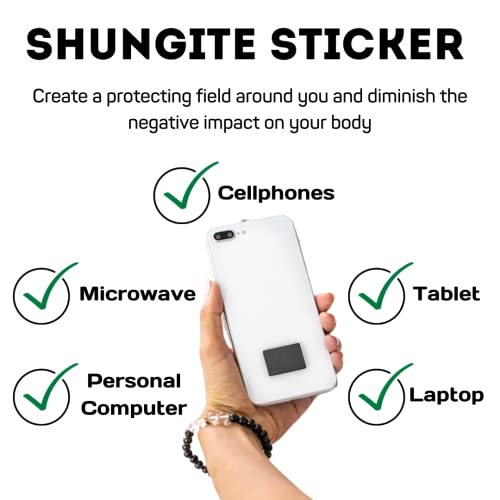 KarelianMasters Shungite Stone Stickers - Natural Stone Adhesive Plates for Phones (Set of 3 Plates) - AB Mystery