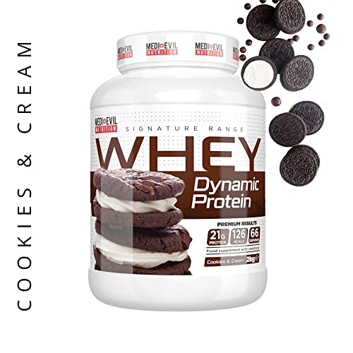 Medi-Evil Nutrition Whey Dynamic Protein, Cookies and Cream Flavour, 2kg, 66 Servings Medi-Evil Nutrition
