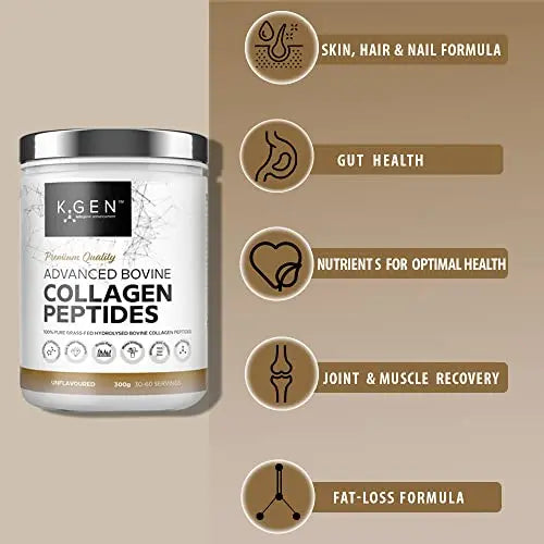 K-GEN Bovine Collagen Powder with Premium Quality Ingredients – Pure Hydrolysed Grass-Fed Bovine Collagen - AB Mystery