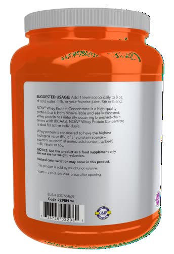 NOW Sports Nutrition, Whey Protein Concentrate, 24 g With BCAAs, Unflavored Powder - AB Mystery