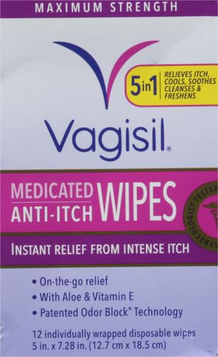 Vagisil Anti-Itch Medicated Feminine Intimate Wipes for Women, Maximum Strength, Gynecologist Tested - AB Mystery