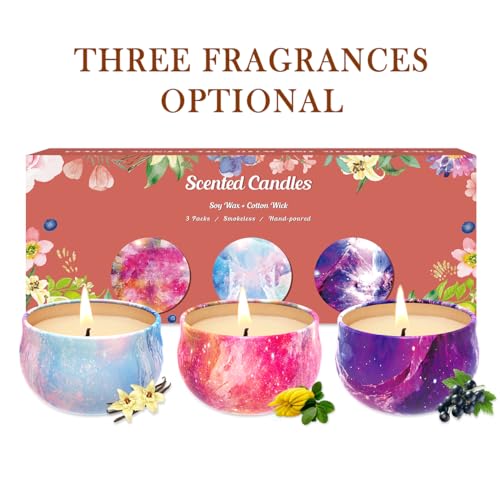 Scented Candles Gift Set, 3 Pack Soy Candles Gift Set Candles for Home Scented, Gifts for Women Men - AB Mystery