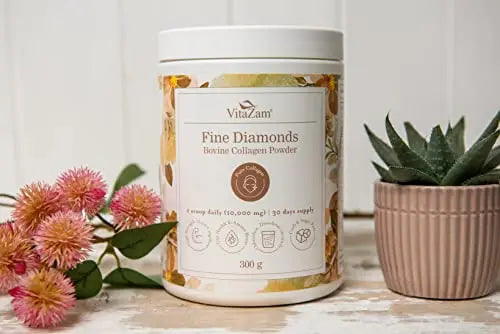Vitazam Fine Diamond Bovine Collagen Powder - Hydrolyzed Type 1 & 3 Collagen Powder Protein - AB Mystery