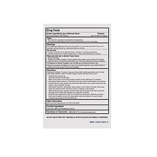 Docusol Docusate Sodium Mini Enema ml, Clear, 0.84 Fl Oz - AB Mystery