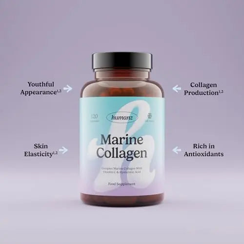 Humanz Collagen Capsules - Marine Collagen with Vitamin C - Collagen Supplements for Women & Men - AB Mystery