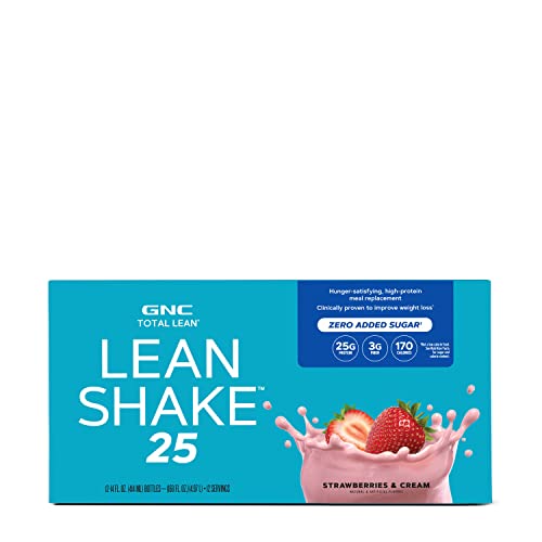 GNC Total Lean Lean Shake 25 - Strawberries and Cream - 12 Bottles - AB Mystery