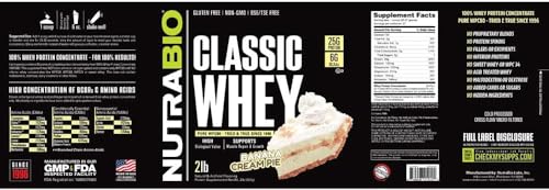 NutraBio Classic Whey Protein Powder- 25G Protein Per Scoop - Full-Spectrum Amino - AB Mystery
