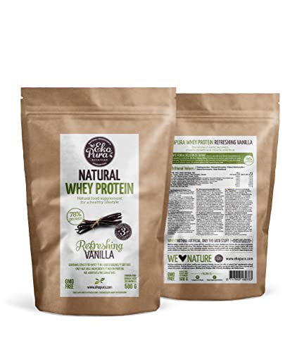 Ekopura Natural Whey Protein - Vanilla - 500g | 78% Protein | 100% Natural Grass Fed Whey Ekopura