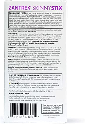 Zantrex SkinnyStix Energy Powder – Increase Energy, Heighten Focus, Boost Mood - AB Mystery