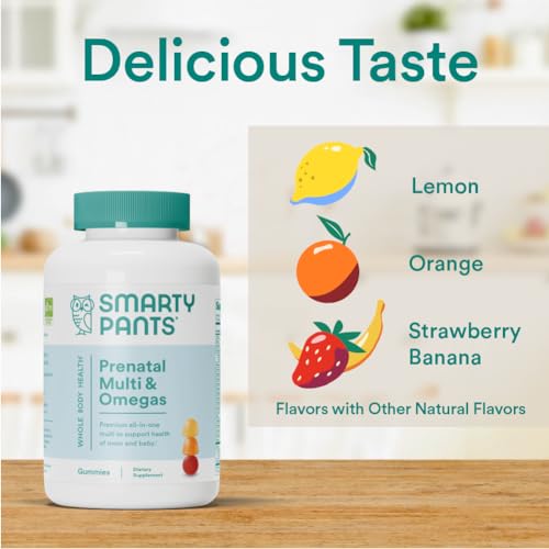 SmartyPants Prenatal Vitamins for Women, Multivitamin Gummies: Omega 3 Fish Oil SmartyPants