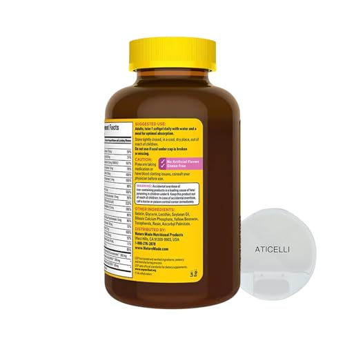 ATICELLI Set! Nature Made Multi, Prenatal Vitamins with DHA and Folic Acid + Iron, 150 Softgels ATICELLI