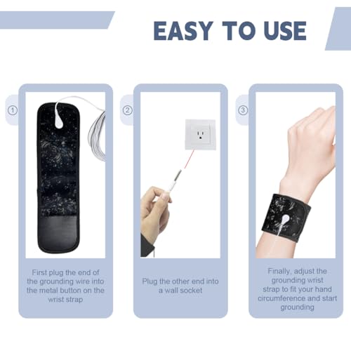 LOYDBDT Grounding Wrist Strap,Patterned Grounding Wristband,Unique Air Holes and Conductive Silver - AB Mystery