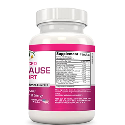 Advanced Menopause Support - Natural Female Hormonal Complex for Hot Flashes, Mood Swings - AB Mystery