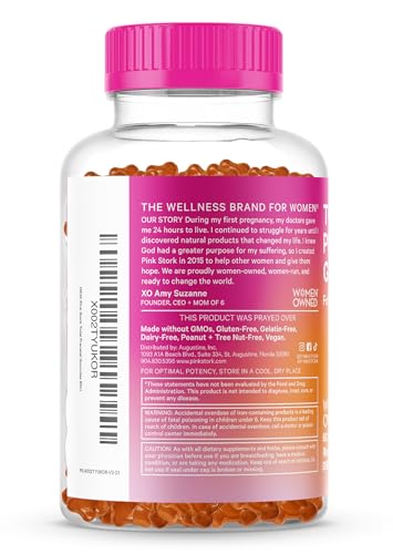 Pink Stork Total Prenatal Vitamin Gummies for Women with Folic Acid, Vitamin D, and Vitamin B6 Pink Stork