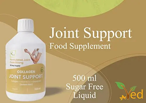 Hydrolyzed Liquid Collagen Food Supplement | Support for Joints, Skin, Muscles, Hair, &Nail Growth Ved