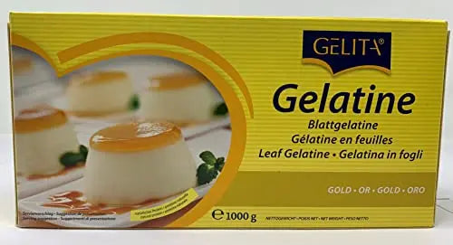 Gelita | Gold Leaf Gelatine | 500 Leaves | Allergen Free | Ideal for Thickening or jellification - AB Mystery