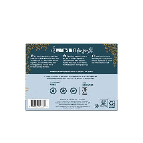 Seventh Generation Pantiliner Pads, Free & Clear, 50 Count - AB Mystery