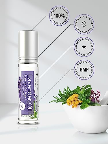 Lavender Essential Oil Roll On Blend | .33 fl oz (Pack of 2) | Roller for Skin | by Horbaach - AB Mystery