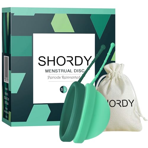 SHORDY Reusable Menstrual Disc Set of 2 (Small & Large), 100% Medical-Grade Silicone, Flexible