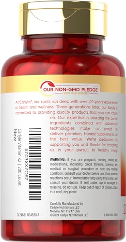 Carlyle Vitamin K2 MK7 100mcg | 200 Vegan Capsules | Menaquinone-7 Supplement - AB Mystery
