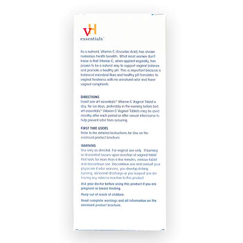 vH essentials Vitamin C Vaginal Tablet | Boric Acid Suppository Alternative | Supports Healthy pH and Eliminates - AB Mystery