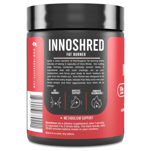 Inno Shred - Day Time Fat Burner | 100mg Capsimax, Grains of Paradise, Organic Caffeine - AB Mystery