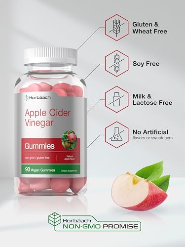 Horbaach Vegan Apple Cider Vinegar Gummies | 90 Count | ACV Supplement | Natural - AB Mystery