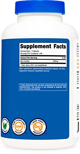 Nutricost Inositol Capsules 500mg, 240 Capsules - Veggie Capsules, Non-GMO, Gluten - AB Mystery