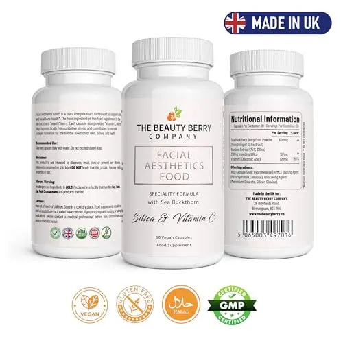 Vegan Collagen Skin Health Supplement for Women & Men, with Sea Buckthorn Berry, Bamboo Silica - AB Mystery